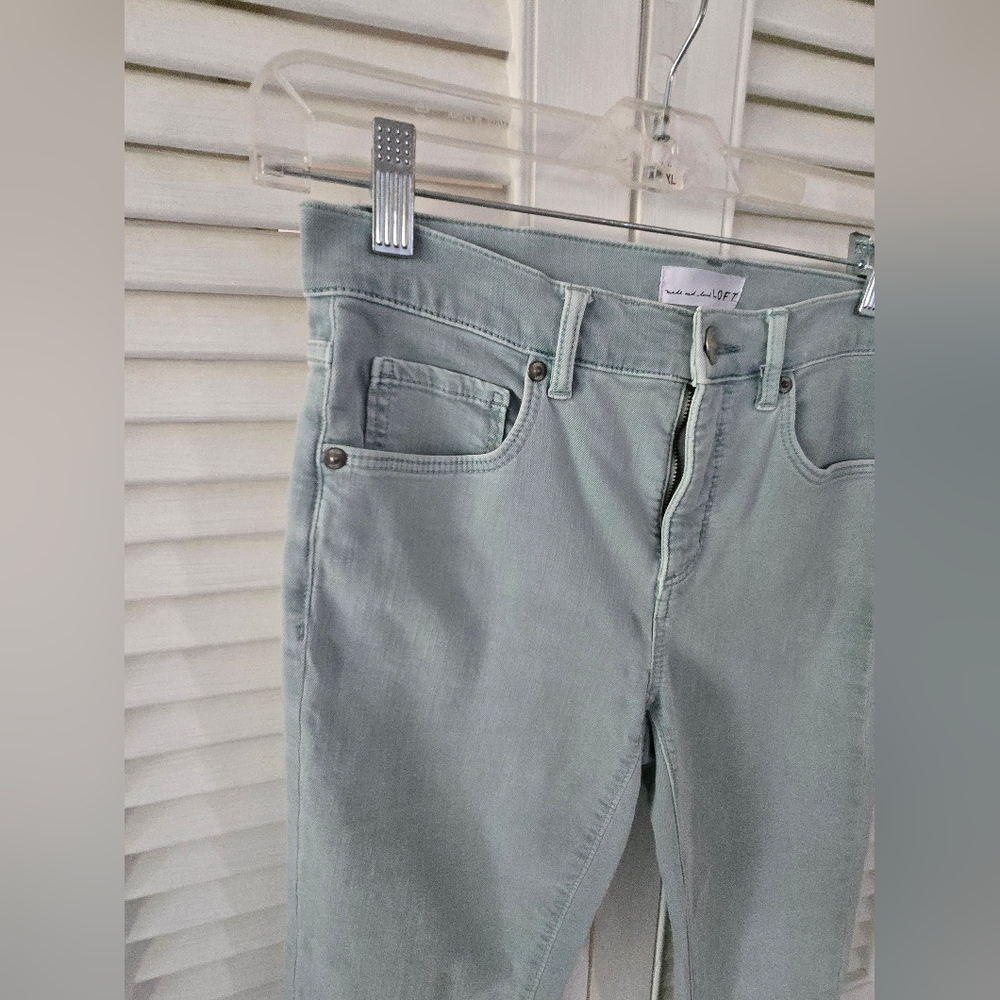 LOFT Seafoam Green Skinny Crop Jeggings - Picture 3 of 9